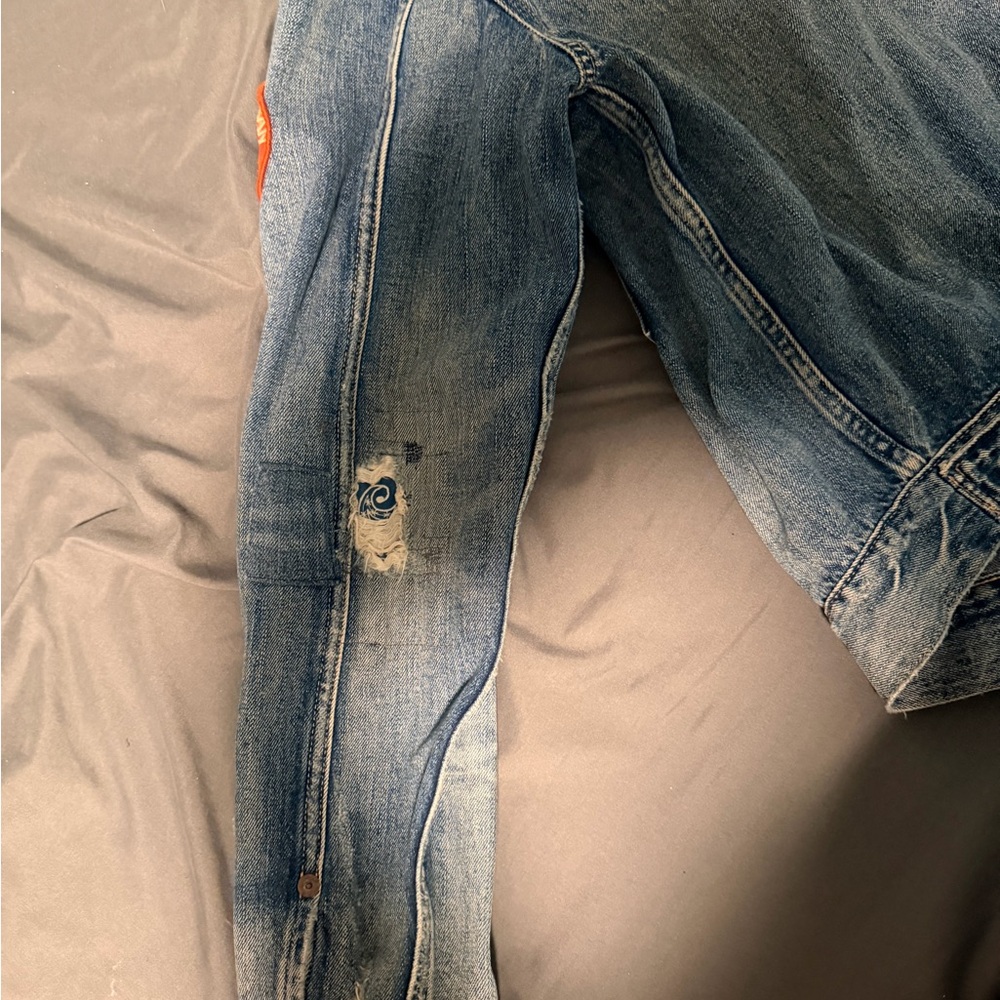 Ralph Lauren Blue Denim Jacket with Flag Patch - Picture 7 of 7